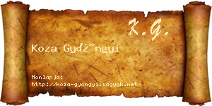 Koza Gyöngyi névjegykártya
