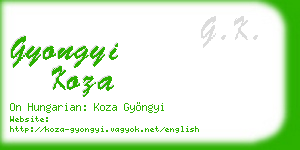gyongyi koza business card